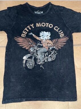 Betty Boop Black Moto Club Graphic Tee